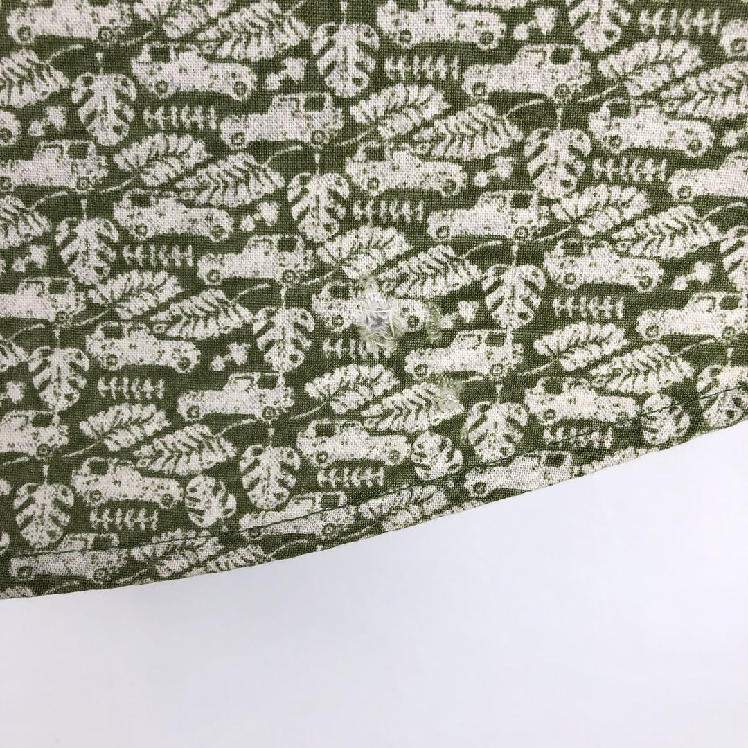 Woolrich WOOLRICH all-over print short-sleeved button-down shirt, men's size XXL equivalent. cotton green type Vintage Second Hand