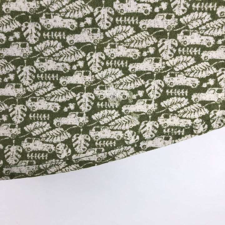 Woolrich WOOLRICH all-over print short-sleeved button-down shirt, men's size XXL equivalent. cotton green type Vintage Second Hand