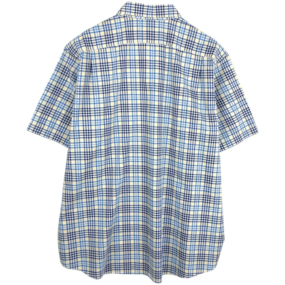 90s-00'S L.L.Bean Traditional Fit Short-Sleeve Button-Down Check Shirt, Men's Size XL (Equivalent), Vintage cotton navy blue type Vintage Second Hand