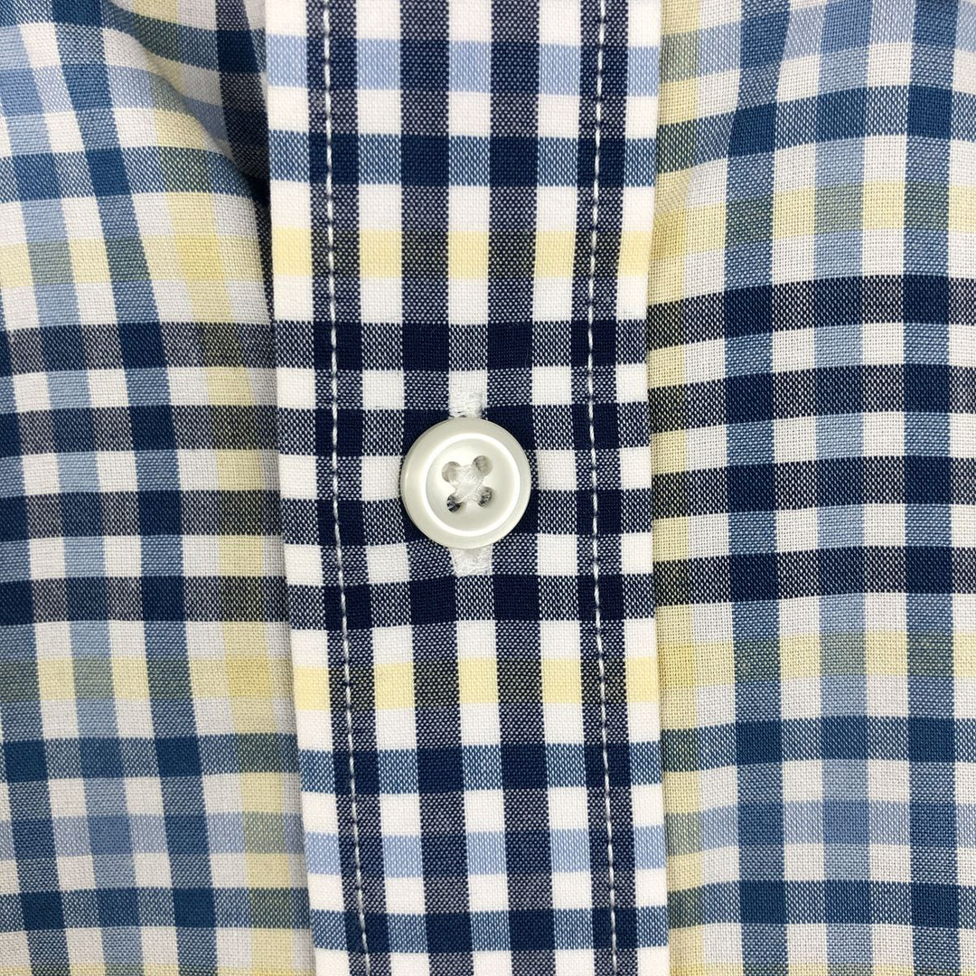 90s-00'S L.L.Bean Traditional Fit Short-Sleeve Button-Down Check Shirt, Men's Size XL (Equivalent), Vintage cotton navy blue type Vintage Second Hand