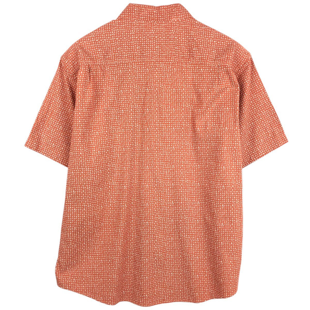 90'S LLBean Traditional Fit Short-Sleeve Cotton Shirt, Men's Size L (approx.), Vintage cotton red type reddish brown Vintage Second Hand