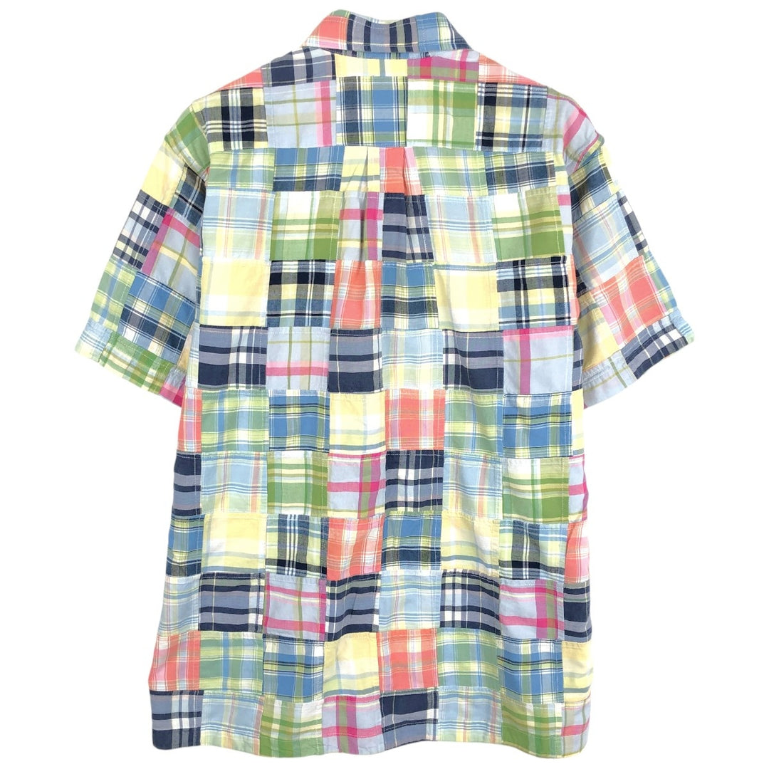 Brooks Brothers ESTABLISHED 1818 Short-Sleeve Button-Down Check Shirt, Patchwork Box Shirt, Men's Size M (approx.) cotton multicolor Vintage Second Hand