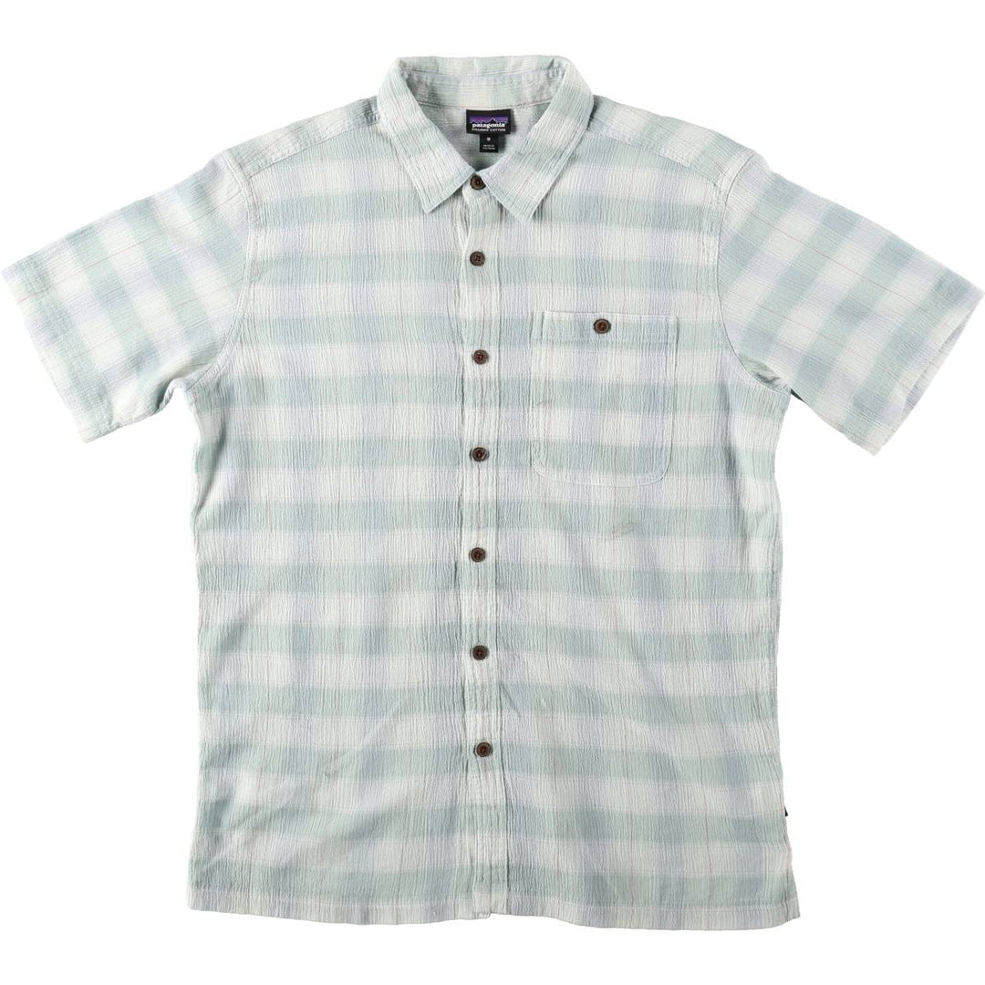 Patagonia Organic Cotton 52921SP19 Short-Sleeve Cotton Check Shirt, Boxy Shirt, Men's Size M cotton white type Vintage Second Hand