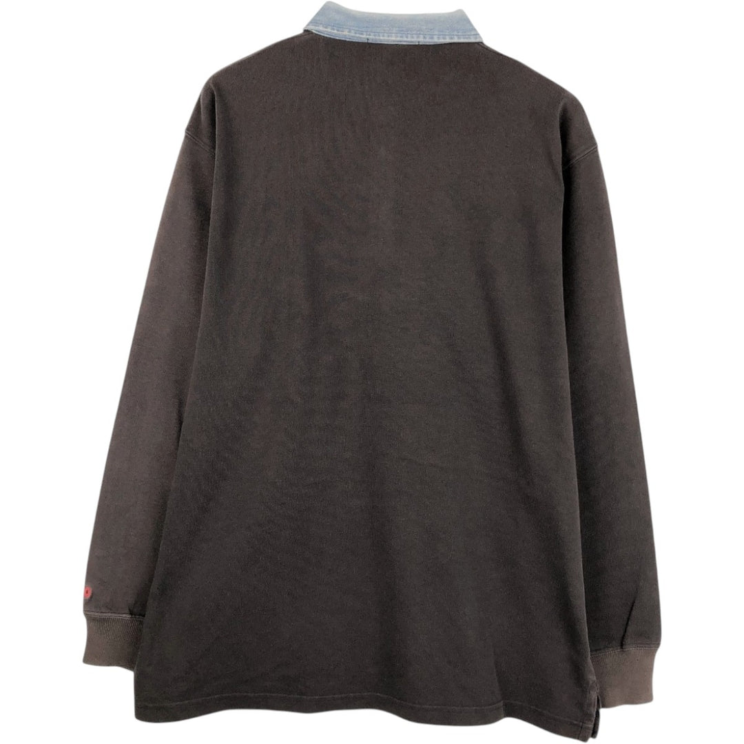 Ralph Lauren POLO by Ralph Lauren long sleeve rugby shirt, men's size L cotton black type Vintage Second Hand
