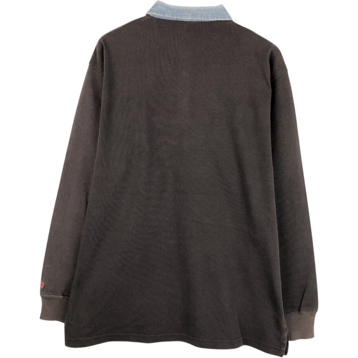 Ralph Lauren POLO by Ralph Lauren long sleeve rugby shirt, men's size L cotton black type Vintage Second Hand