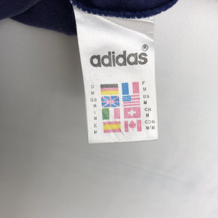 Adidas long-sleeved polo shirt, men's size M (approx.) cotton navy blue type Vintage Second Hand