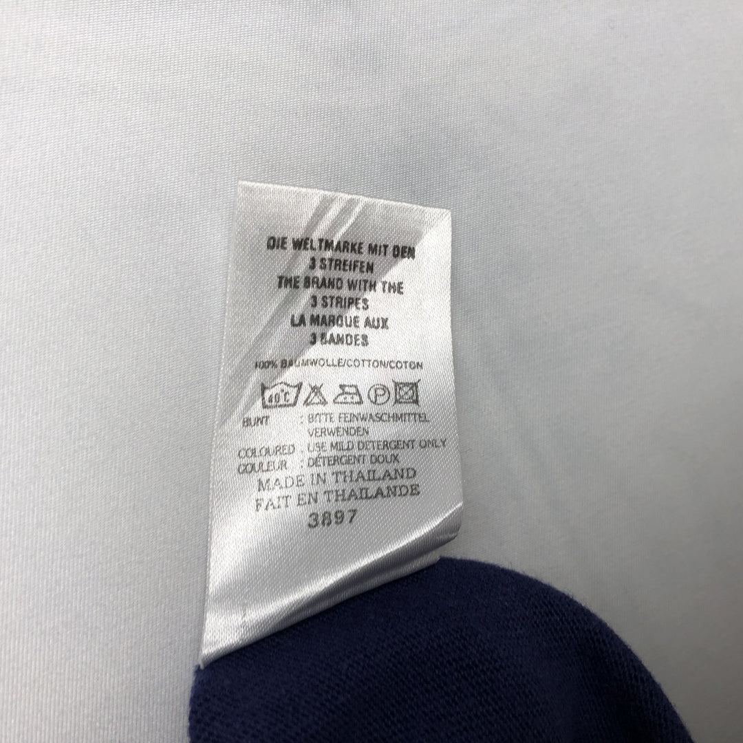 Adidas long-sleeved polo shirt, men's size M (approx.) cotton navy blue type Vintage Second Hand