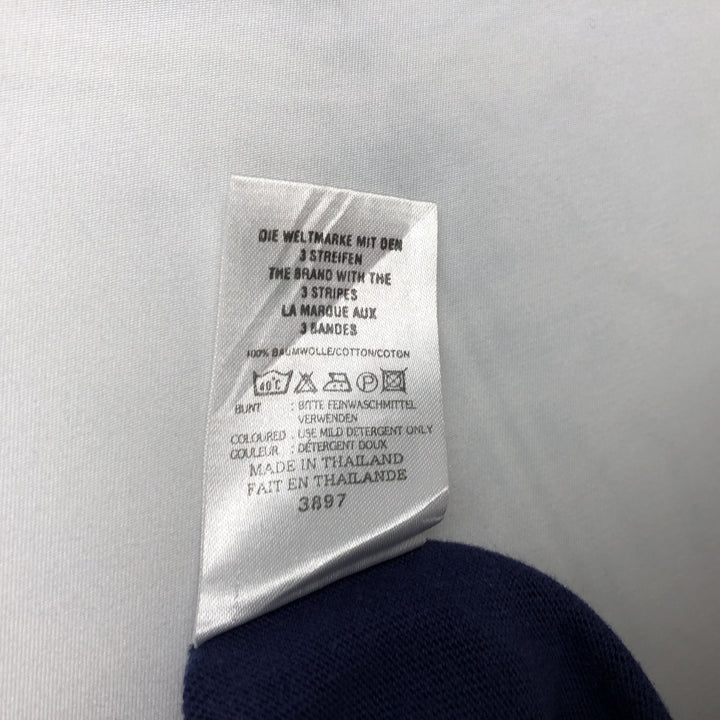 Adidas long-sleeved polo shirt, men's size M (approx.) cotton navy blue type Vintage Second Hand