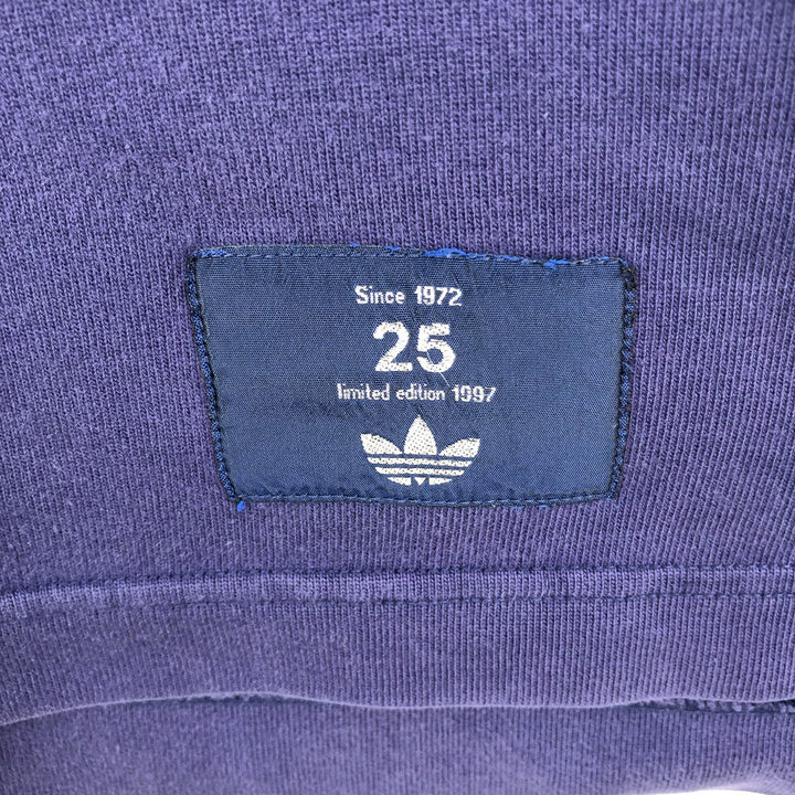 Adidas long-sleeved polo shirt, men's size M (approx.) cotton navy blue type Vintage Second Hand