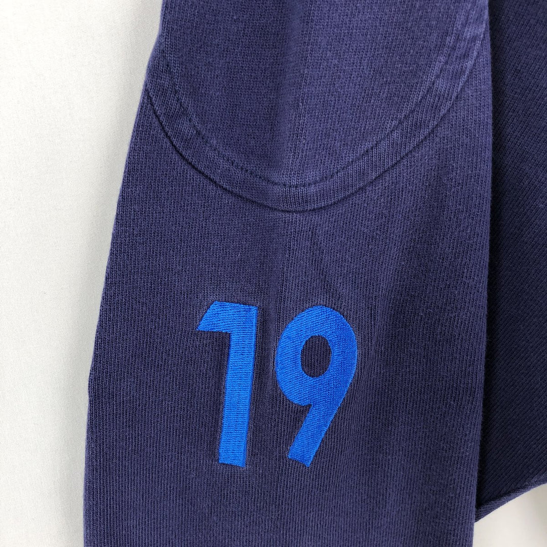 Adidas long-sleeved polo shirt, men's size M (approx.) cotton navy blue type Vintage Second Hand