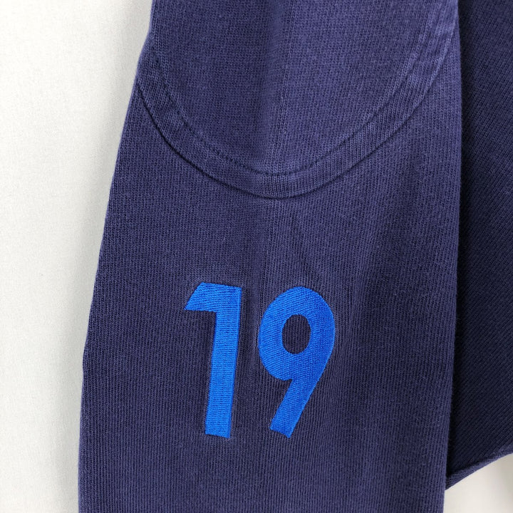 Adidas long-sleeved polo shirt, men's size M (approx.) cotton navy blue type Vintage Second Hand