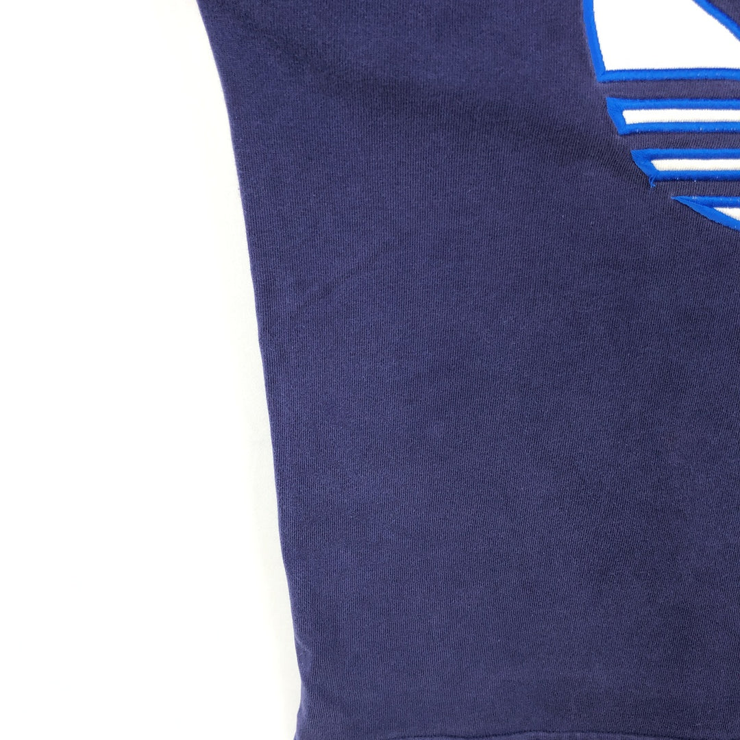 Adidas long-sleeved polo shirt, men's size M (approx.) cotton navy blue type Vintage Second Hand