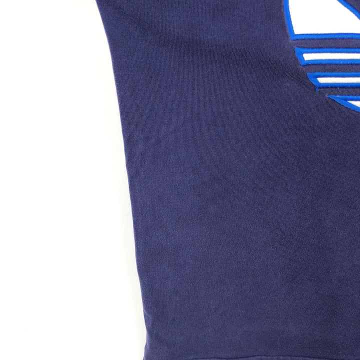 Adidas long-sleeved polo shirt, men's size M (approx.) cotton navy blue type Vintage Second Hand