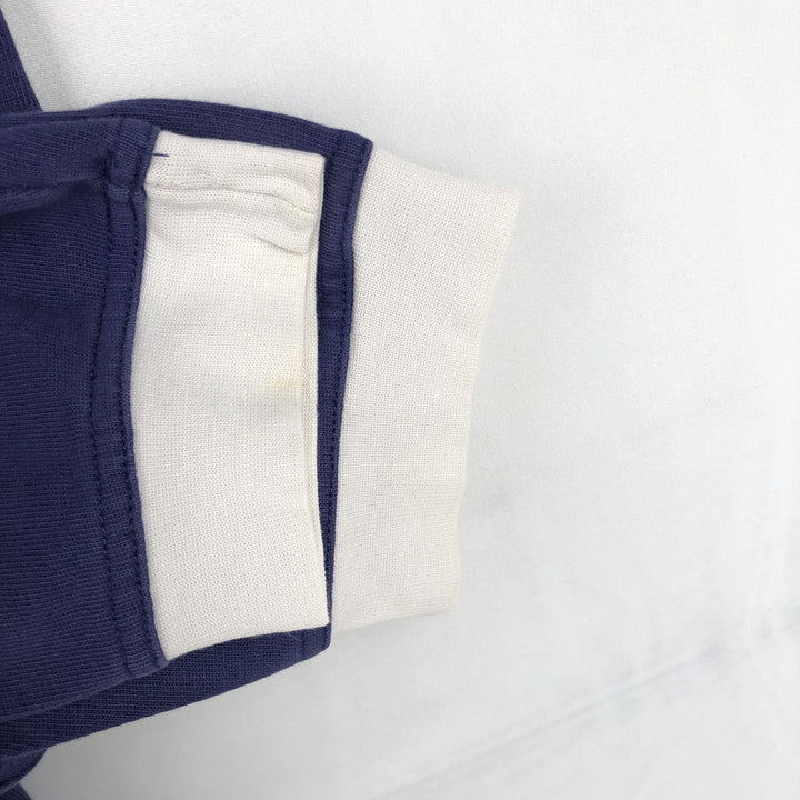 Adidas long-sleeved polo shirt, men's size M (approx.) cotton navy blue type Vintage Second Hand