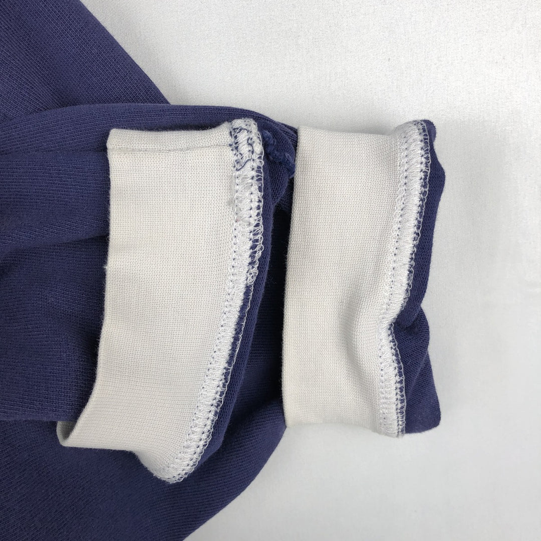 Adidas long-sleeved polo shirt, men's size M (approx.) cotton navy blue type Vintage Second Hand