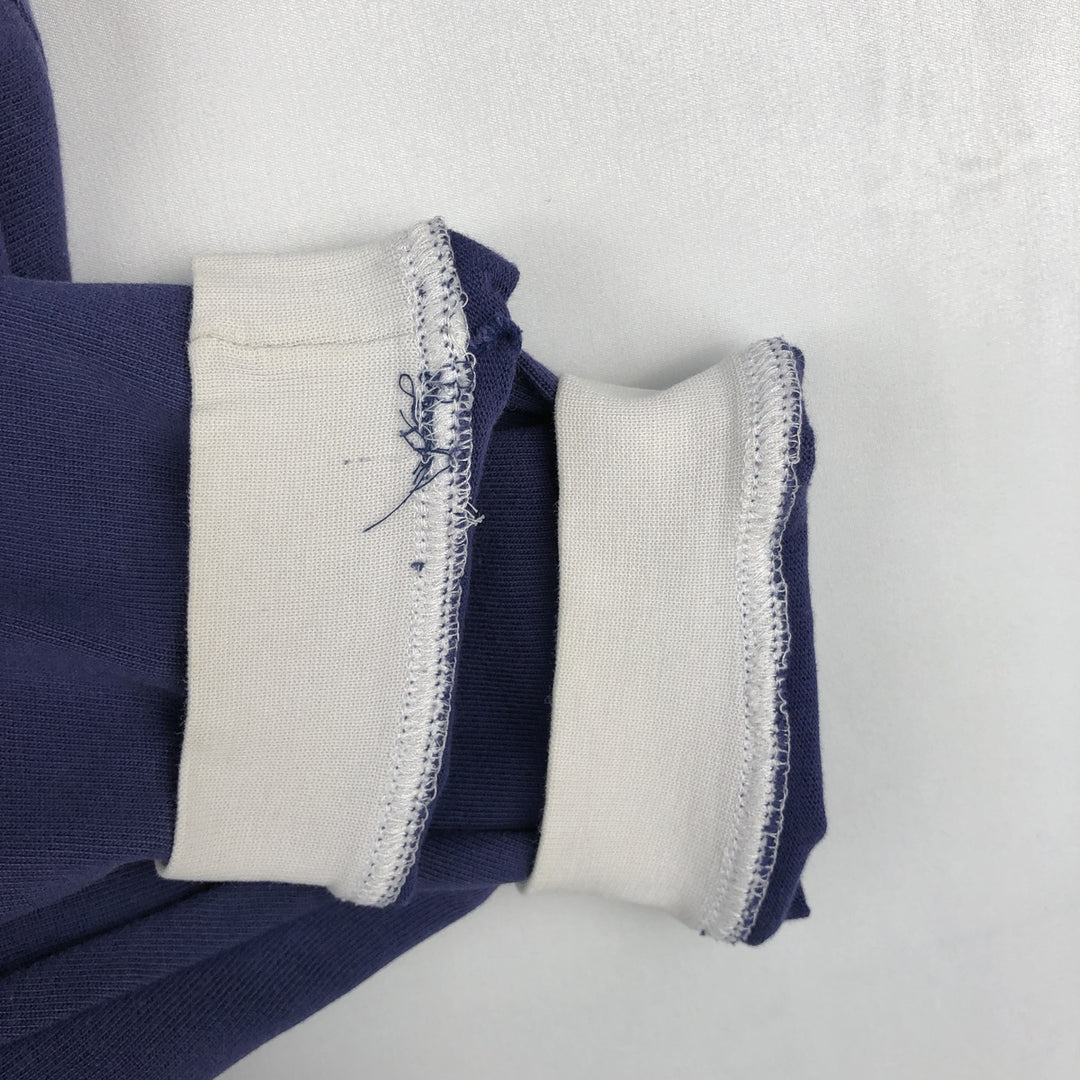 Adidas long-sleeved polo shirt, men's size M (approx.) cotton navy blue type Vintage Second Hand