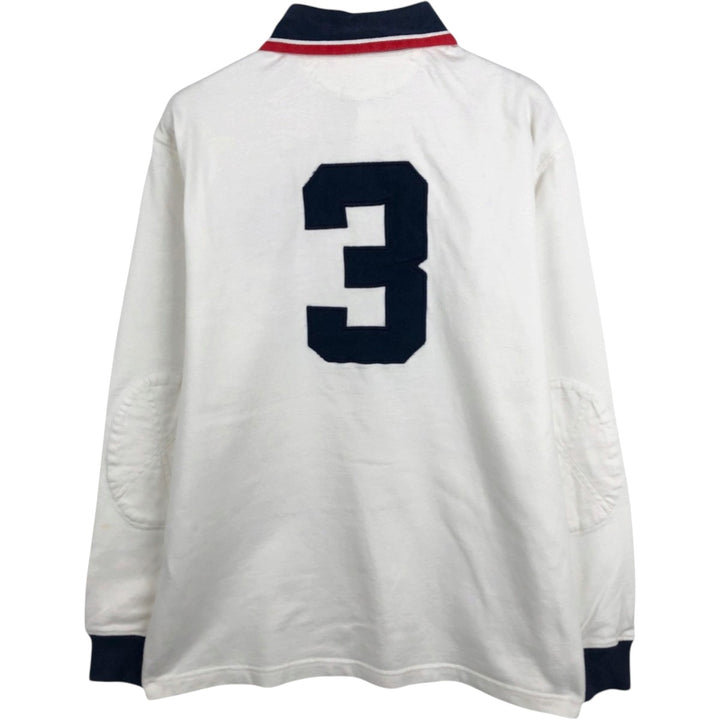 Ralph Lauren POLO by Ralph Lauren CUSTOM FIT long sleeve rugby shirt, men's M size cotton white type Vintage Second Hand