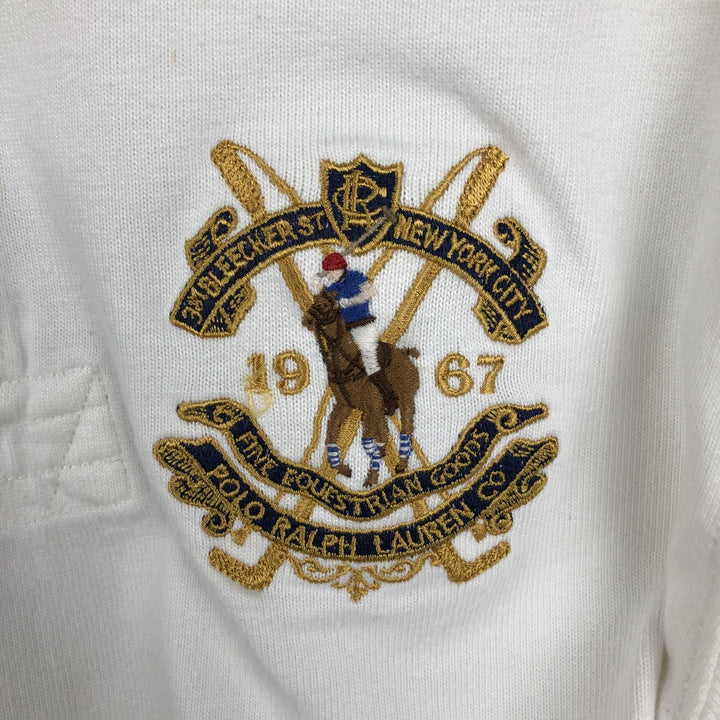 Ralph Lauren POLO by Ralph Lauren CUSTOM FIT long sleeve rugby shirt, men's M size cotton white type Vintage Second Hand