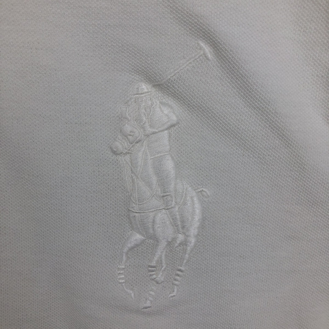 Ralph Lauren POLO by Ralph Lauren CUSTOM FIT Big Pony Long-Sleeve Rugby Shirt, Men's Size S (approx.) cotton white type Vintage Second Hand
