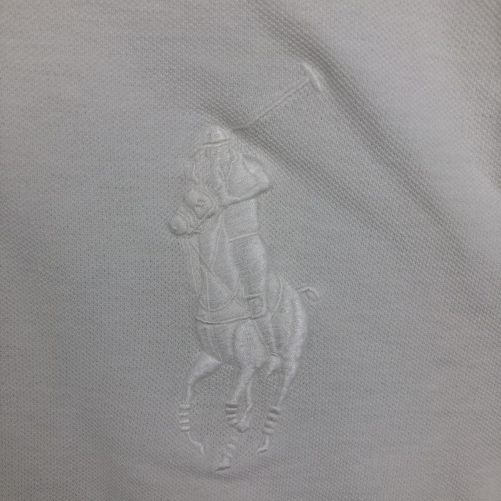 Ralph Lauren POLO by Ralph Lauren CUSTOM FIT Big Pony Long-Sleeve Rugby Shirt, Men's Size S (approx.) cotton white type Vintage Second Hand