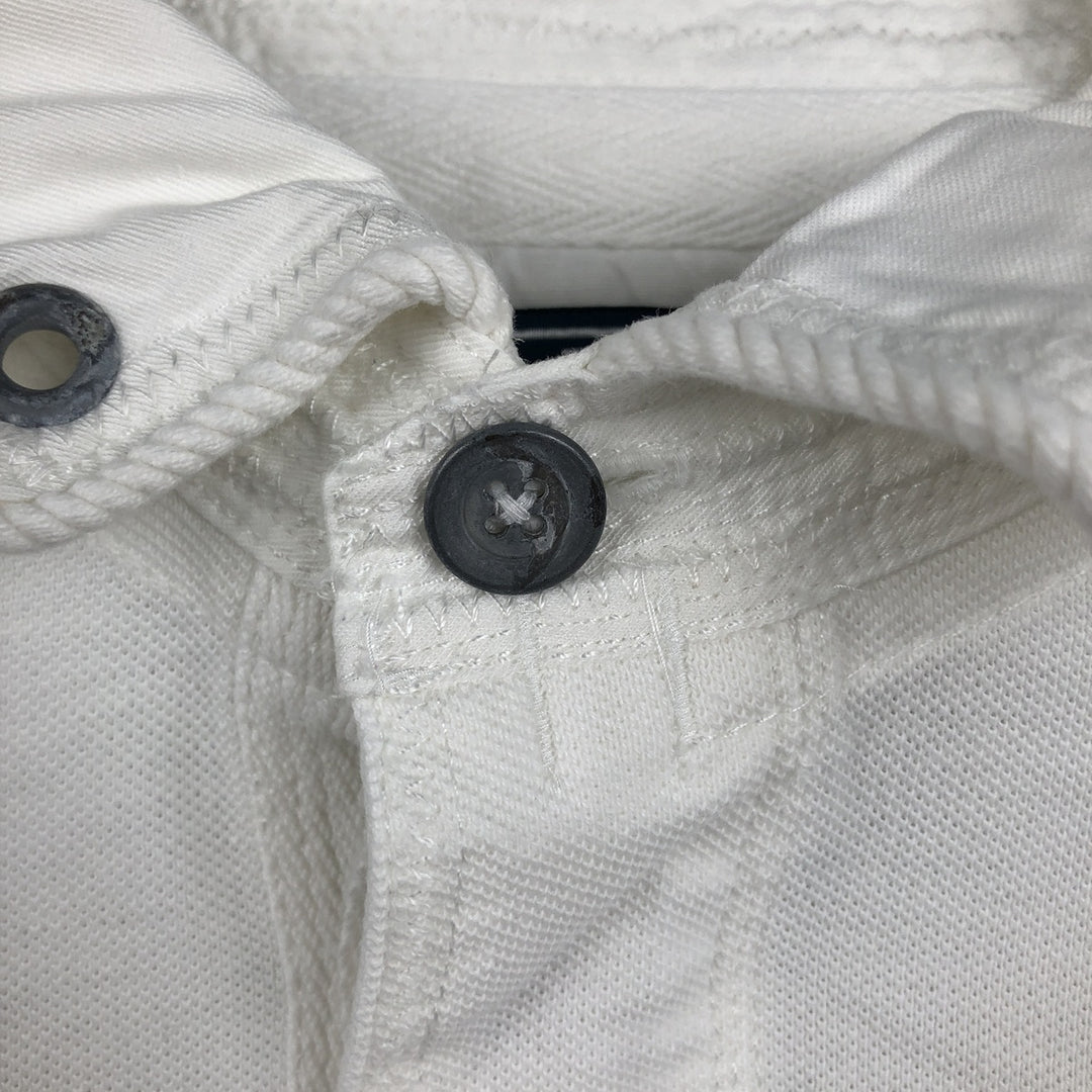 Ralph Lauren POLO by Ralph Lauren CUSTOM FIT Big Pony Long-Sleeve Rugby Shirt, Men's Size S (approx.) cotton white type Vintage Second Hand