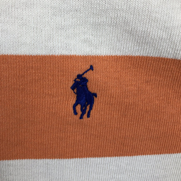 Ralph Lauren POLO by Ralph Lauren CUSTOM FIT Border Pattern Long Sleeve Rugby Shirt Men's XL cotton orange type Vintage Second Hand