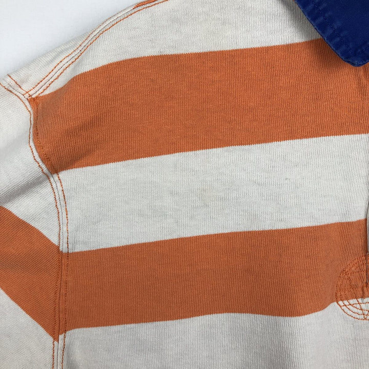 Ralph Lauren POLO by Ralph Lauren CUSTOM FIT Border Pattern Long Sleeve Rugby Shirt Men's XL cotton orange type Vintage Second Hand