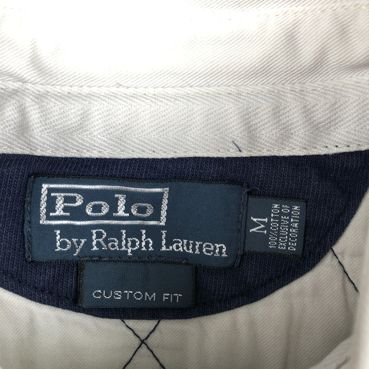 Ralph Lauren POLO by Ralph Lauren CUSTOM FIT Border Pattern Long Sleeve Rugby Shirt Men's M cotton navy blue type Vintage Second Hand
