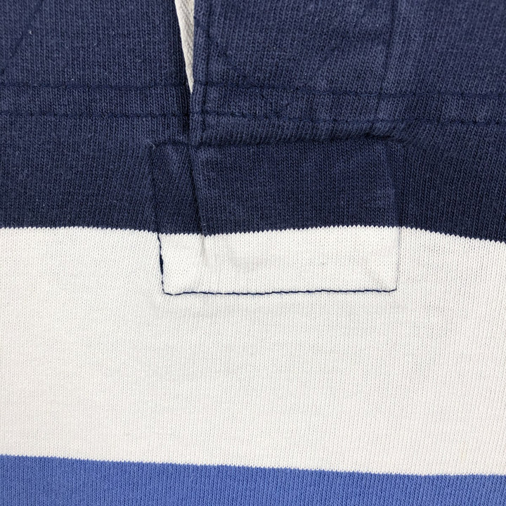 Ralph Lauren POLO by Ralph Lauren CUSTOM FIT Border Pattern Long Sleeve Rugby Shirt Men's M cotton navy blue type Vintage Second Hand