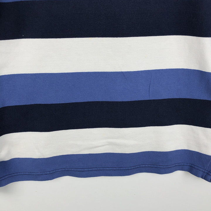 Ralph Lauren POLO by Ralph Lauren CUSTOM FIT Border Pattern Long Sleeve Rugby Shirt Men's M cotton navy blue type Vintage Second Hand