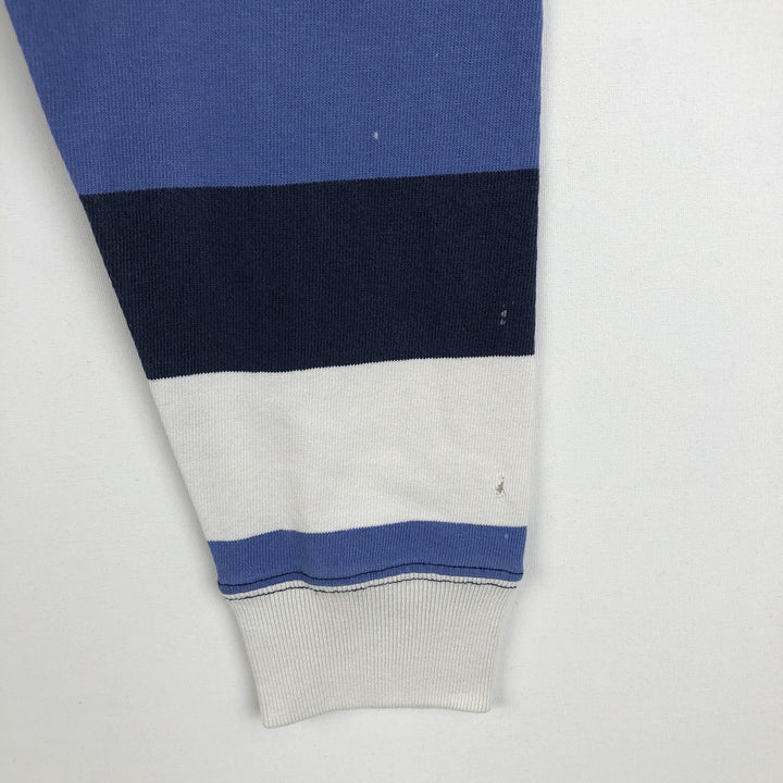 Ralph Lauren POLO by Ralph Lauren CUSTOM FIT Border Pattern Long Sleeve Rugby Shirt Men's M cotton navy blue type Vintage Second Hand