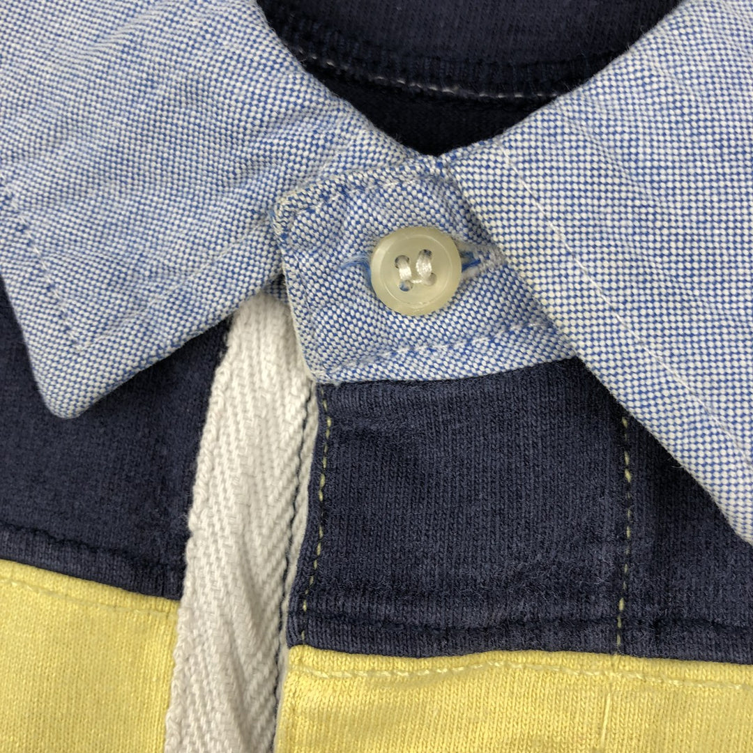 Ralph Lauren POLO by Ralph Lauren Striped Pattern Long Sleeve Rugby Shirt Men's Size L cotton yellow type Vintage Second Hand