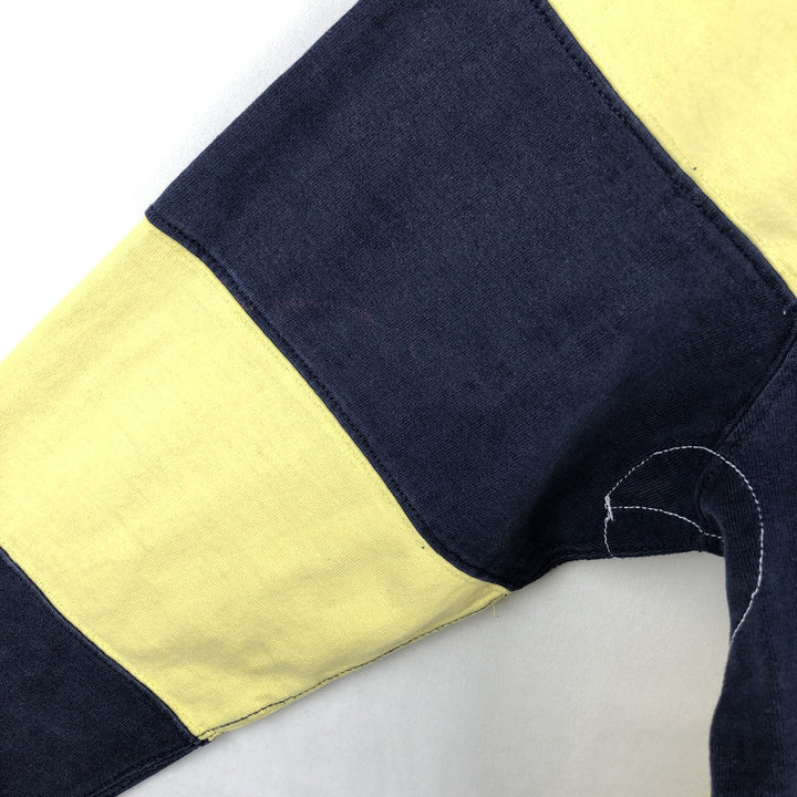 Ralph Lauren POLO by Ralph Lauren Striped Pattern Long Sleeve Rugby Shirt Men's Size L cotton yellow type Vintage Second Hand