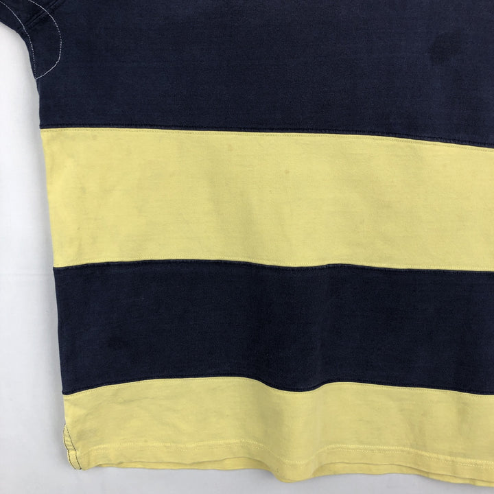 Ralph Lauren POLO by Ralph Lauren Striped Pattern Long Sleeve Rugby Shirt Men's Size L cotton yellow type Vintage Second Hand