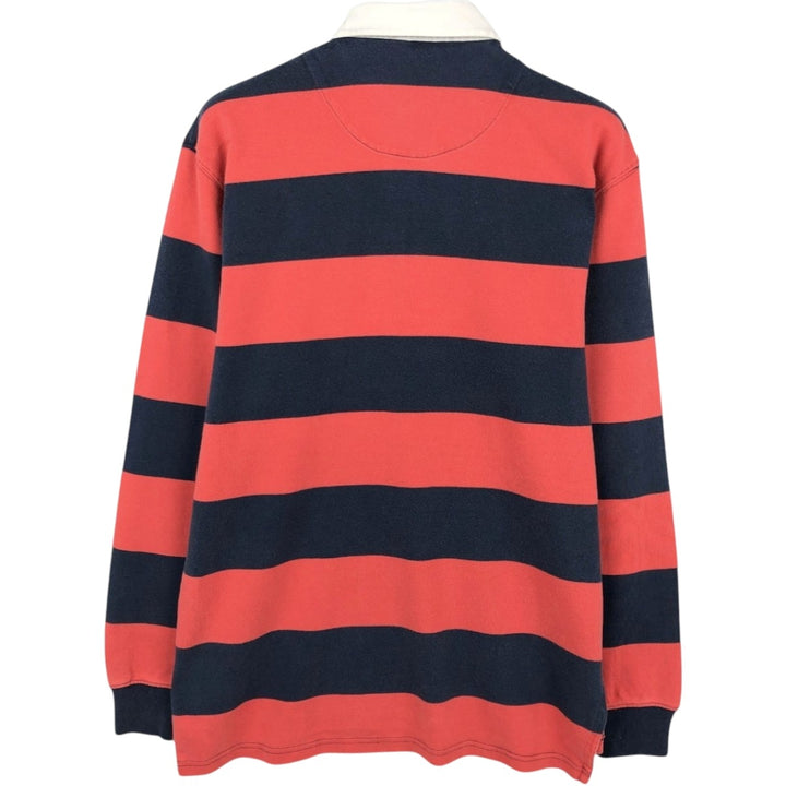 Ralph Lauren POLO by Ralph Lauren Striped Pattern Long Sleeve Rugby Shirt Men's M cotton red type Vintage Second Hand