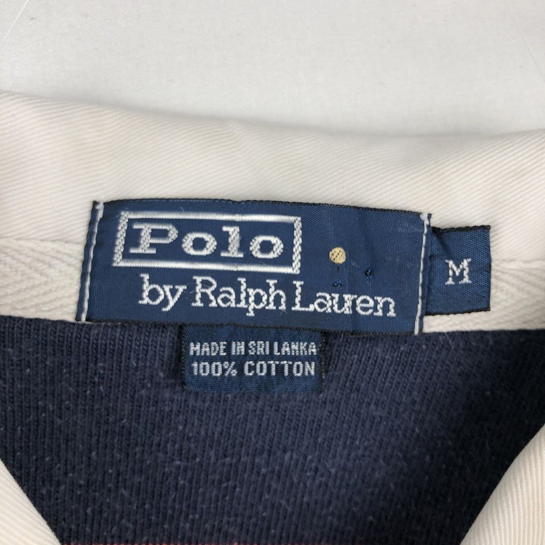Ralph Lauren POLO by Ralph Lauren Striped Pattern Long Sleeve Rugby Shirt Men's M cotton red type Vintage Second Hand
