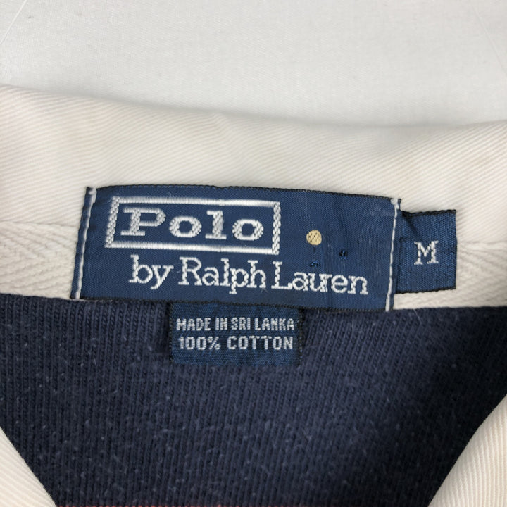 Ralph Lauren POLO by Ralph Lauren Striped Pattern Long Sleeve Rugby Shirt Men's M cotton red type Vintage Second Hand