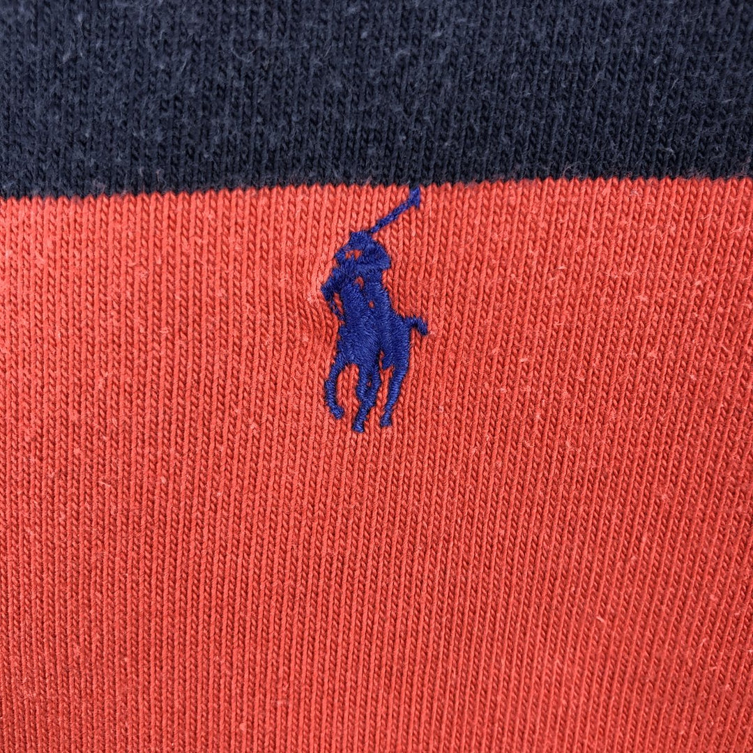Ralph Lauren POLO by Ralph Lauren Striped Pattern Long Sleeve Rugby Shirt Men's M cotton red type Vintage Second Hand