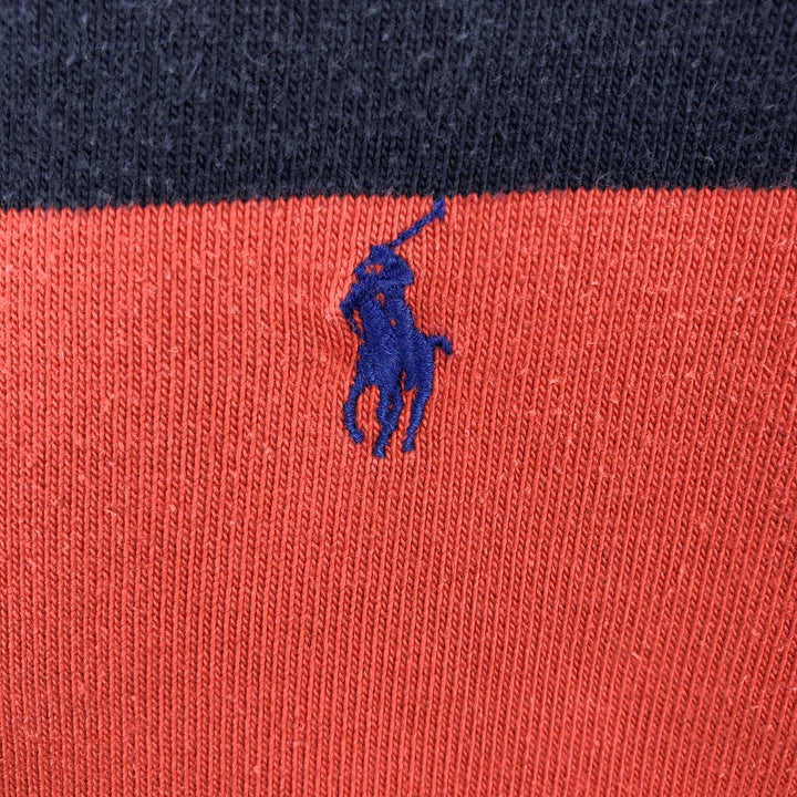 Ralph Lauren POLO by Ralph Lauren Striped Pattern Long Sleeve Rugby Shirt Men's M cotton red type Vintage Second Hand