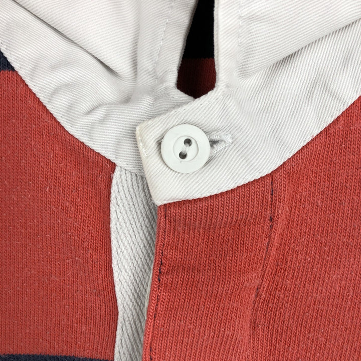 Ralph Lauren POLO by Ralph Lauren Striped Pattern Long Sleeve Rugby Shirt Men's M cotton red type Vintage Second Hand