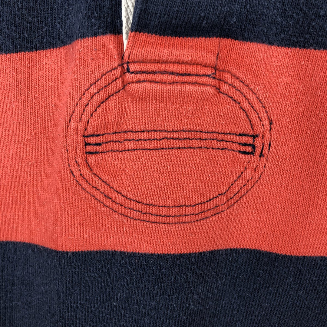 Ralph Lauren POLO by Ralph Lauren Striped Pattern Long Sleeve Rugby Shirt Men's M cotton red type Vintage Second Hand