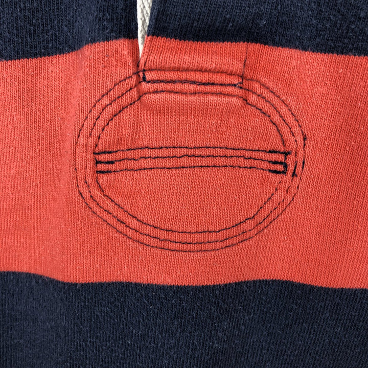 Ralph Lauren POLO by Ralph Lauren Striped Pattern Long Sleeve Rugby Shirt Men's M cotton red type Vintage Second Hand
