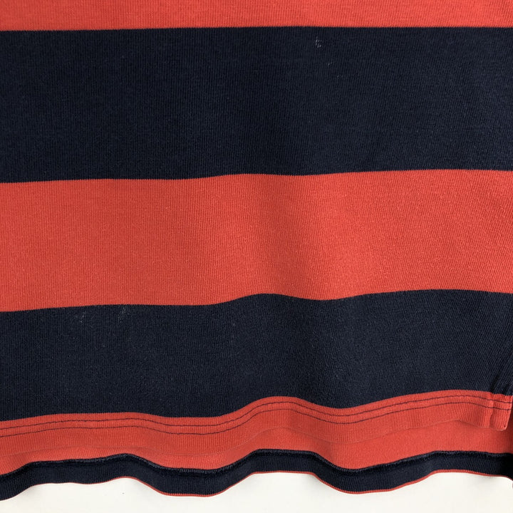 Ralph Lauren POLO by Ralph Lauren Striped Pattern Long Sleeve Rugby Shirt Men's M cotton red type Vintage Second Hand