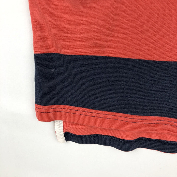 Ralph Lauren POLO by Ralph Lauren Striped Pattern Long Sleeve Rugby Shirt Men's M cotton red type Vintage Second Hand
