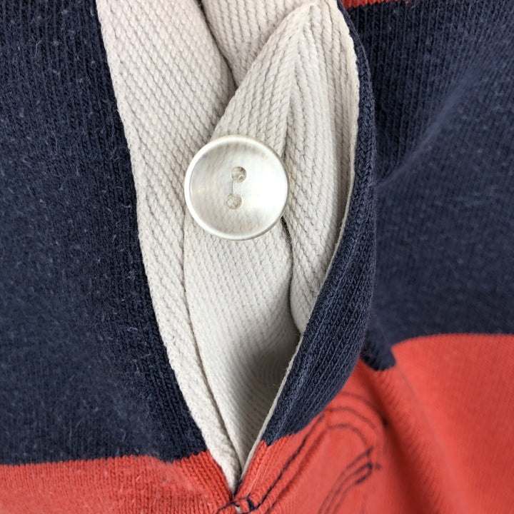 Ralph Lauren POLO by Ralph Lauren Striped Pattern Long Sleeve Rugby Shirt Men's M cotton red type Vintage Second Hand