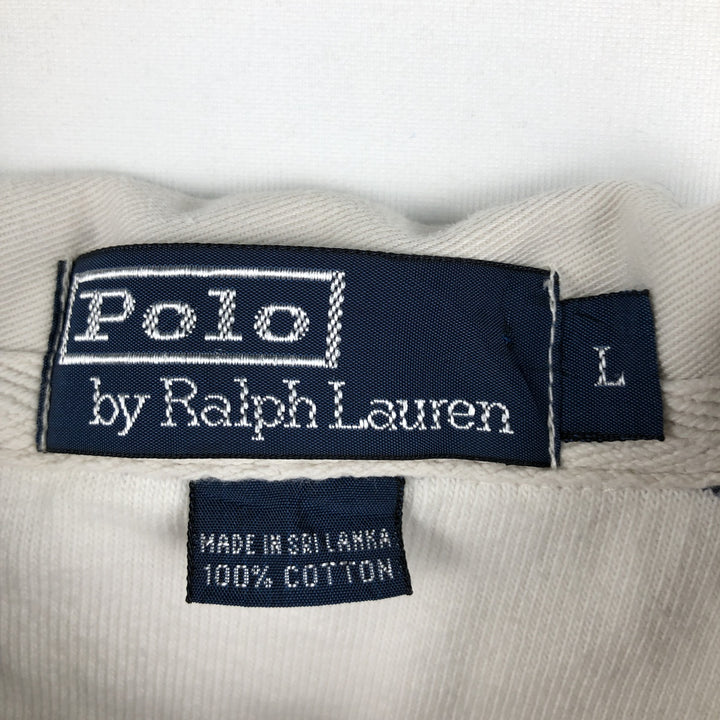 Ralph Lauren POLO by Ralph Lauren Striped Pattern Long Sleeve Rugby Shirt Men's Size L cotton navy blue type Vintage Second Hand