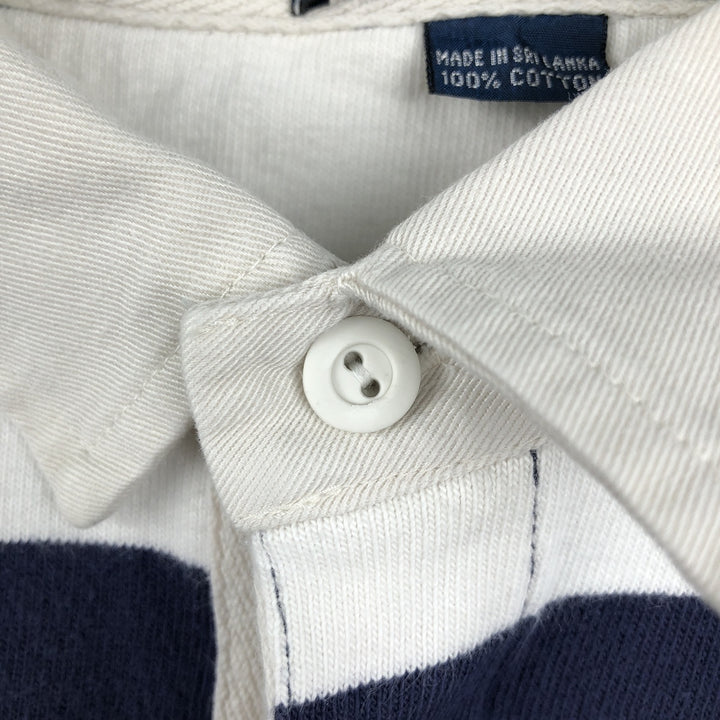 Ralph Lauren POLO by Ralph Lauren Striped Pattern Long Sleeve Rugby Shirt Men's Size L cotton navy blue type Vintage Second Hand