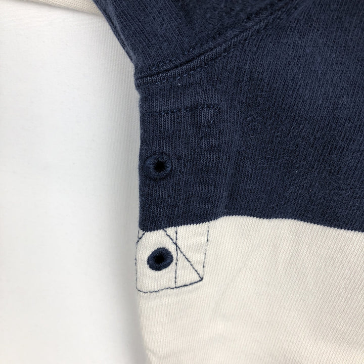 Ralph Lauren POLO by Ralph Lauren CUSTOM FIT Border Pattern Long Sleeve Rugby Shirt Men's L size cotton navy blue type Vintage Second Hand