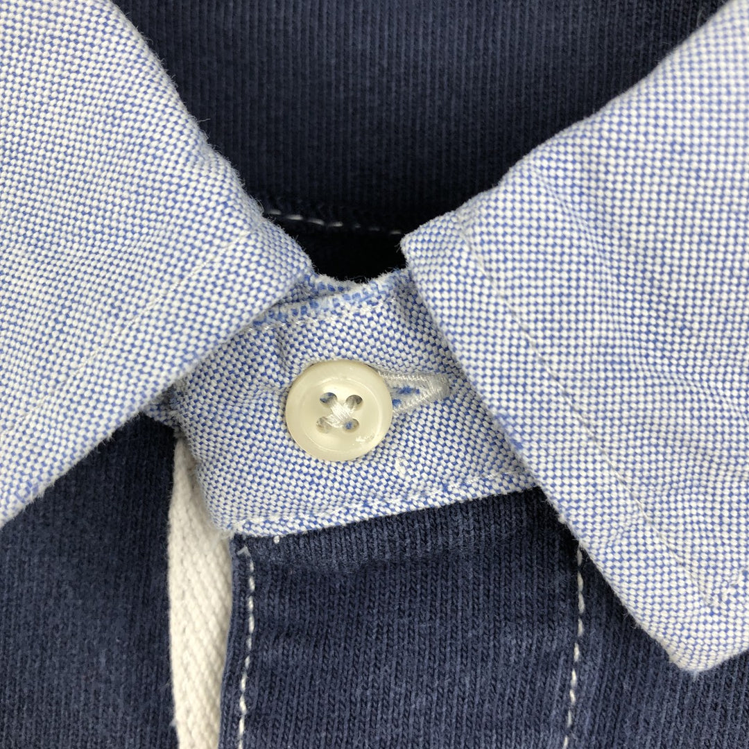 Ralph Lauren POLO by Ralph Lauren Striped Pattern Long Sleeve Rugby Shirt Men's Size L cotton navy blue type Vintage Second Hand