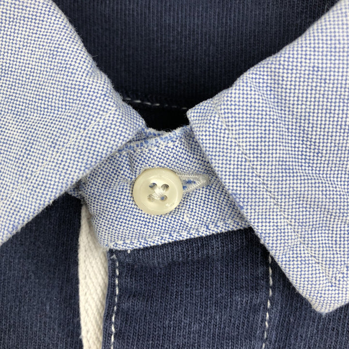 Ralph Lauren POLO by Ralph Lauren Striped Pattern Long Sleeve Rugby Shirt Men's Size L cotton navy blue type Vintage Second Hand